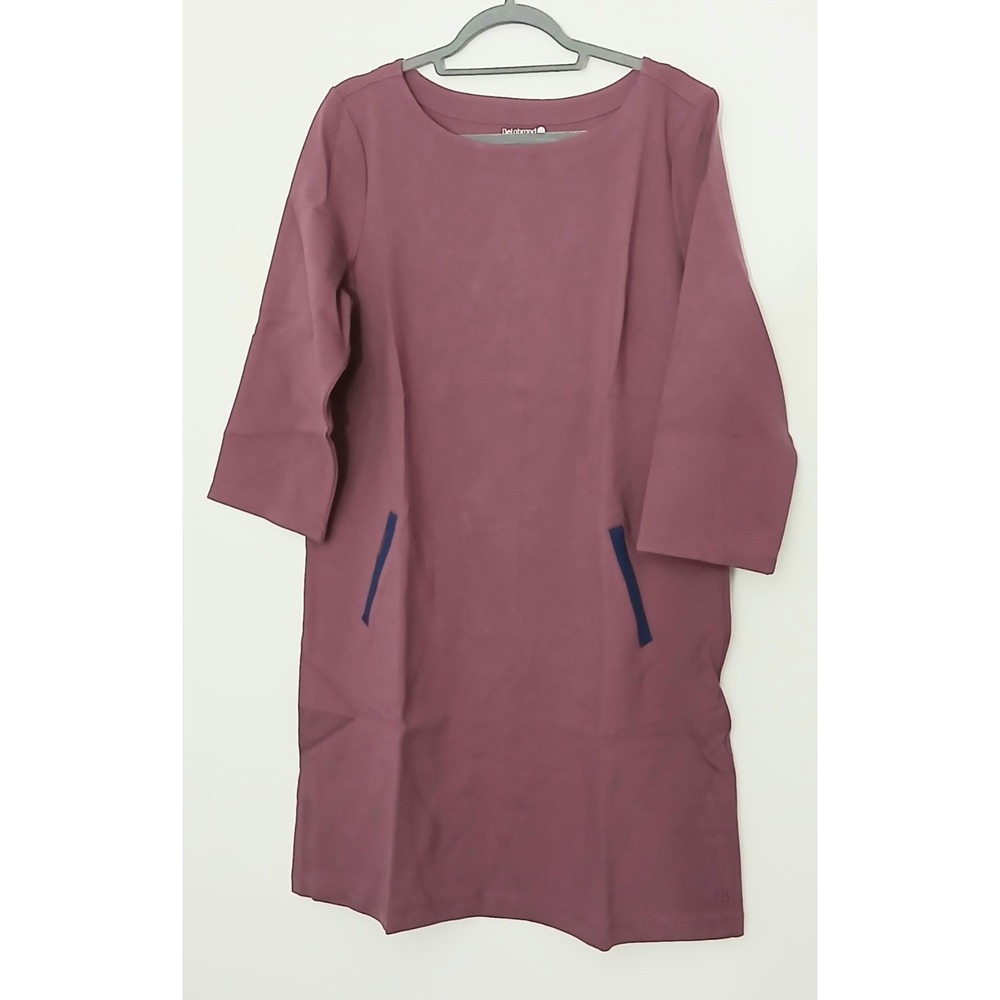 Betabrand Dress Women's Size XL Half Day‎ Shift Dress Mauve Pullover Comfort NEW